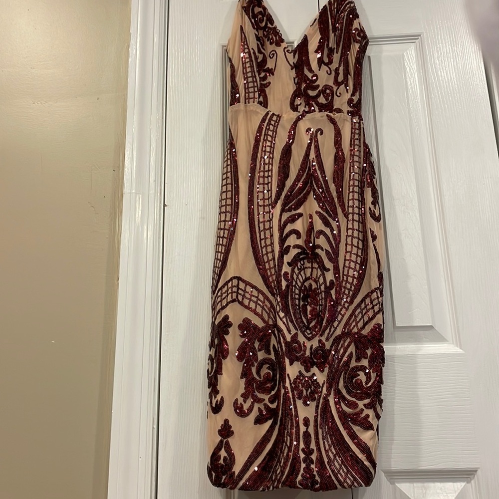 Nude Sequin design Dress